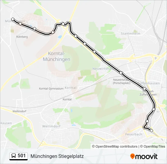 501 Bus Line Map