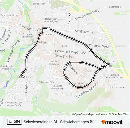 504 Bus Line Map