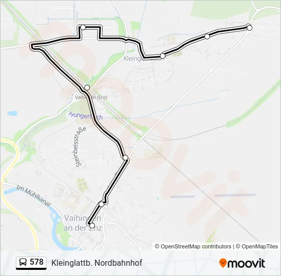 578 Bus Line Map