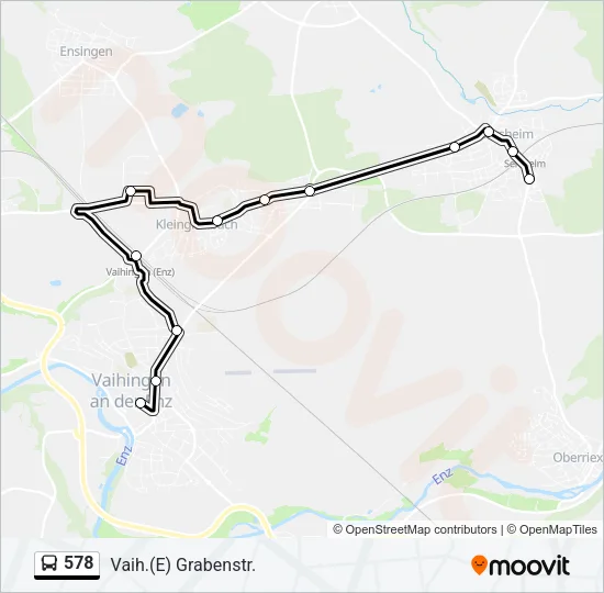 578 Bus Line Map