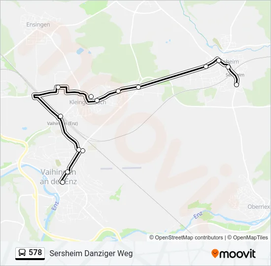578 Bus Line Map
