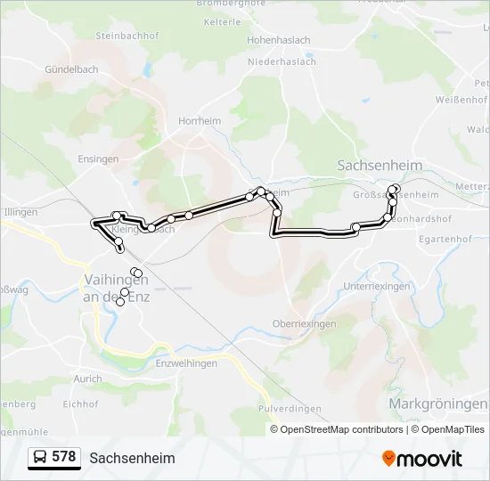 578 Bus Line Map