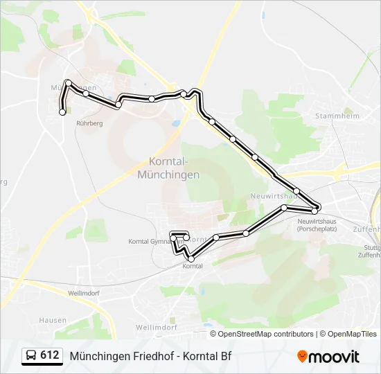 612 Bus Line Map