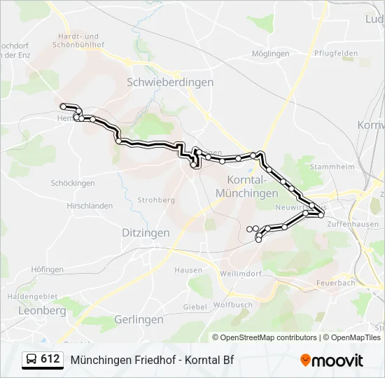 612 Bus Line Map