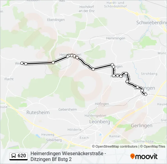 620 Bus Line Map