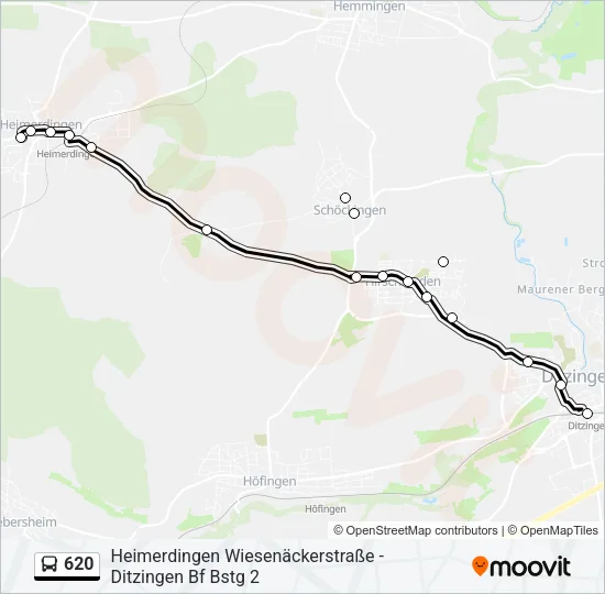 620 Bus Line Map