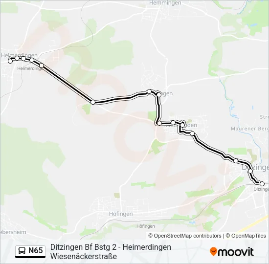 N65 Bus Line Map