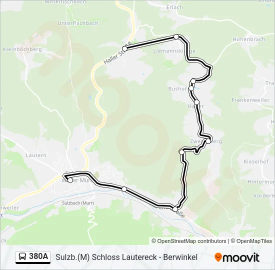 380A Bus Line Map