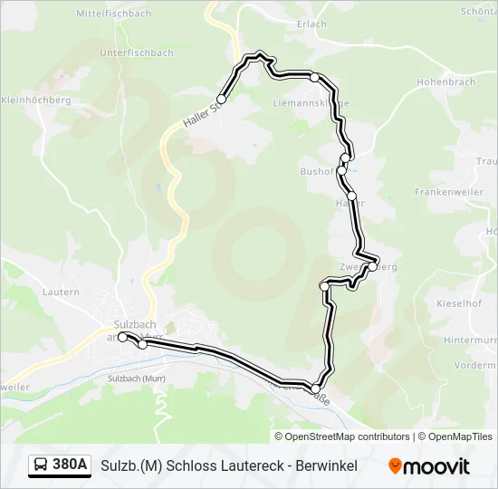 380A Bus Line Map