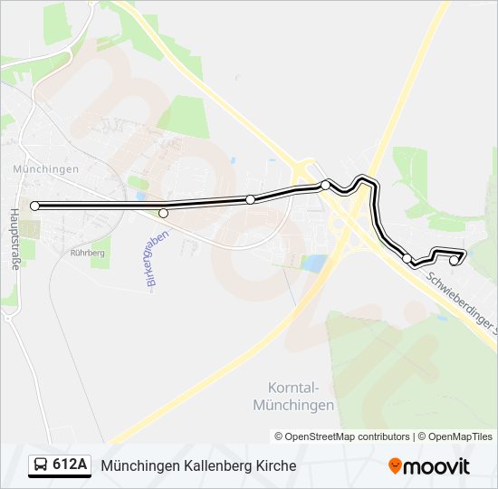 Автобус 612A: карта маршрута