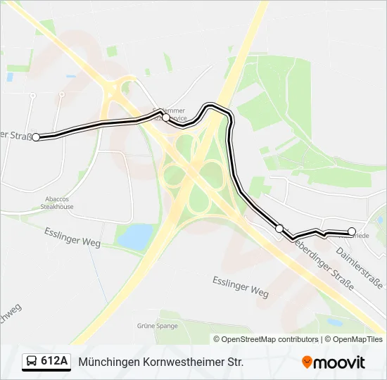 612A Bus Line Map