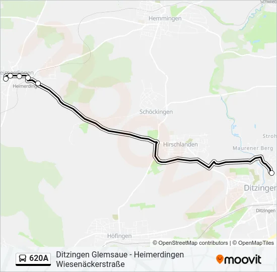 620A Bus Line Map