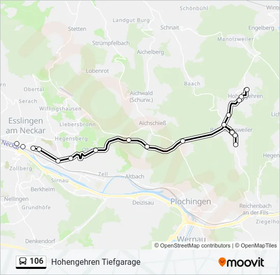 106 Bus Line Map
