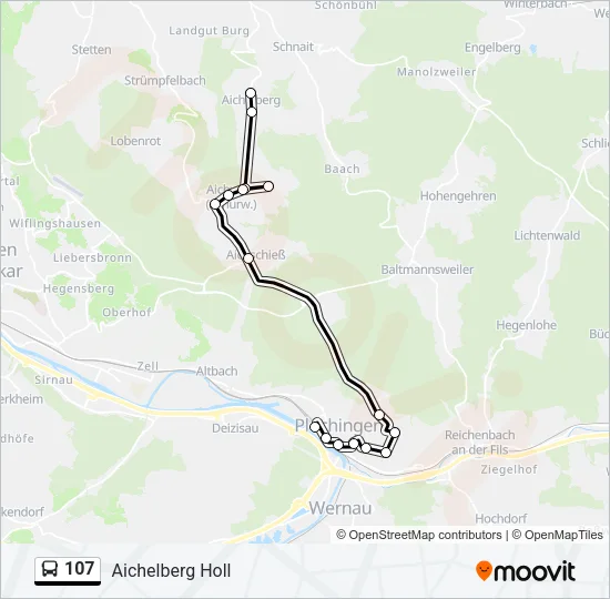 107 Bus Line Map