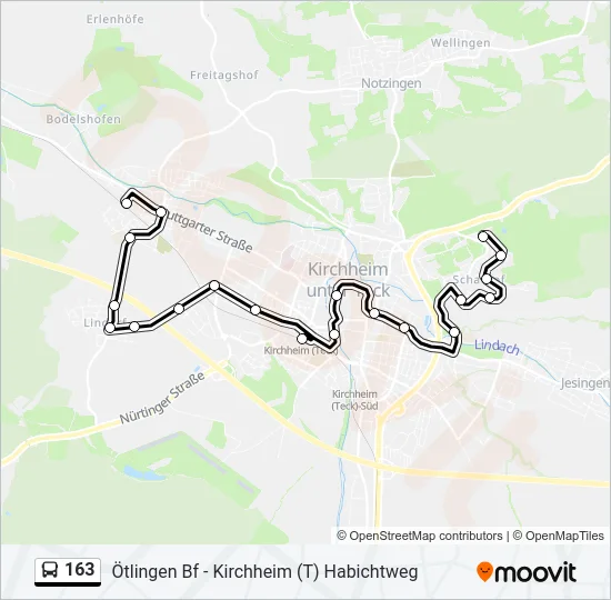 163 Bus Line Map