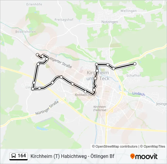 164 Bus Line Map