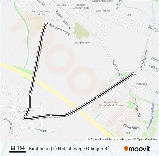 Автобус 164: карта маршрута