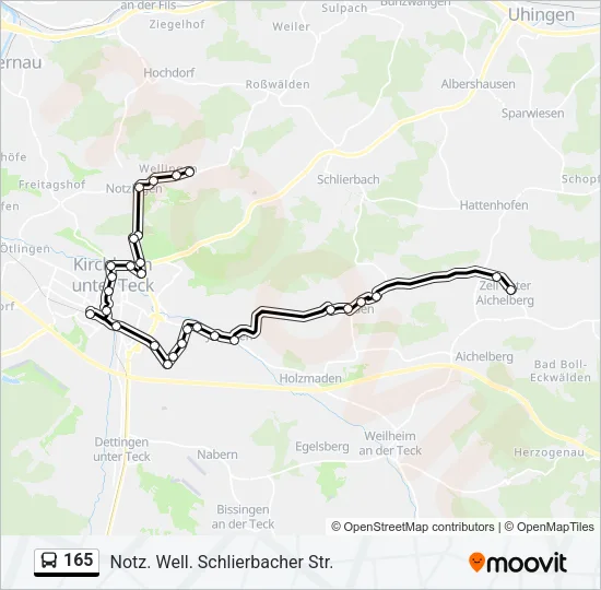 165 Bus Line Map
