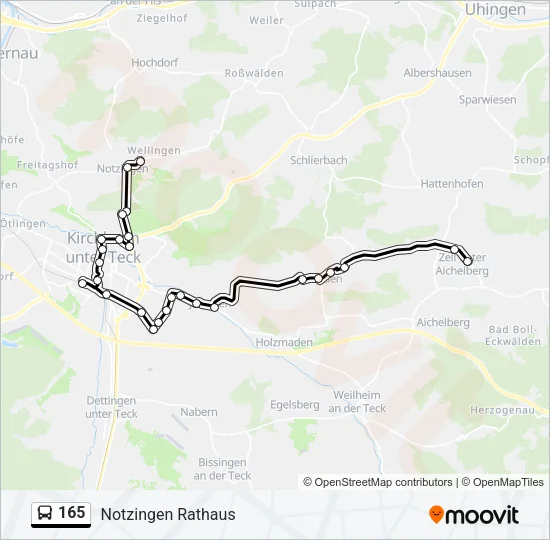 165 Bus Line Map