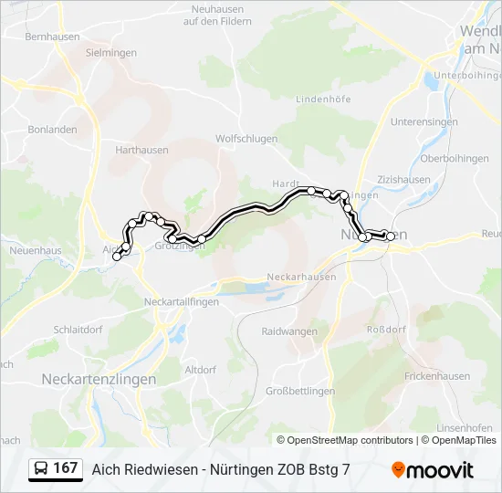 167 Bus Line Map