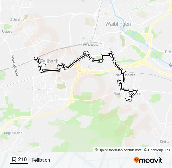 210 Bus Line Map
