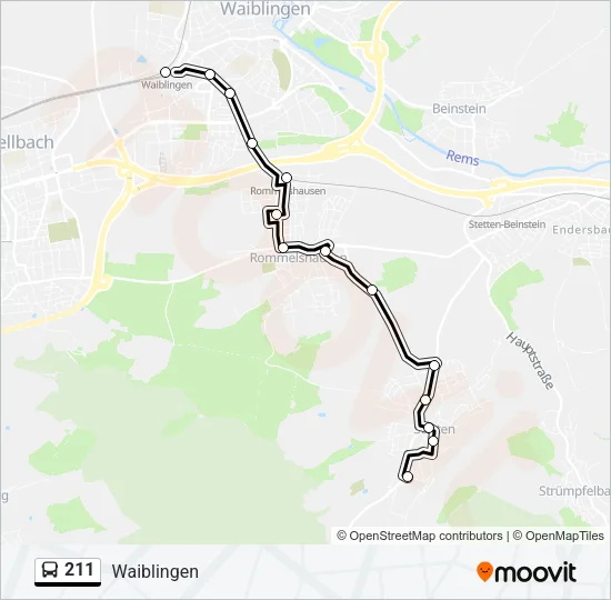 211 Bus Line Map