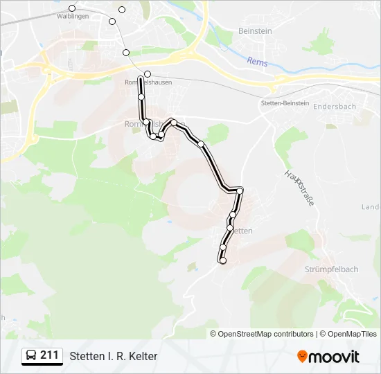 211 Bus Line Map