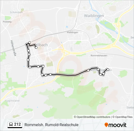 212 Bus Line Map