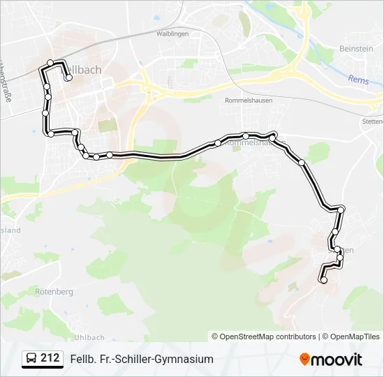 212 Bus Line Map