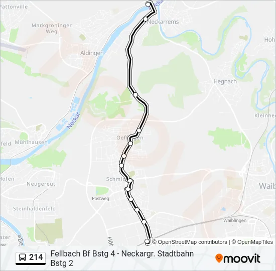 214 Bus Line Map