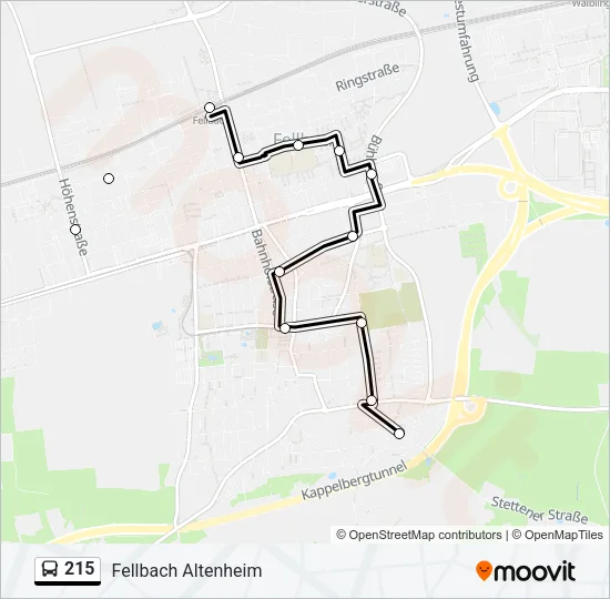 215 Bus Line Map