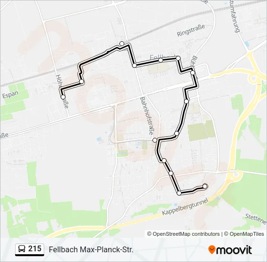 215 Bus Line Map