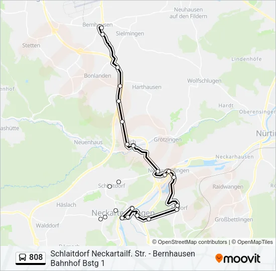 808 Bus Line Map
