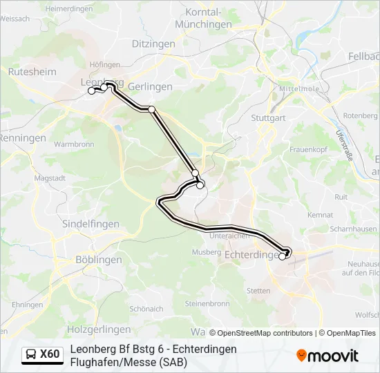 X60 Bus Line Map