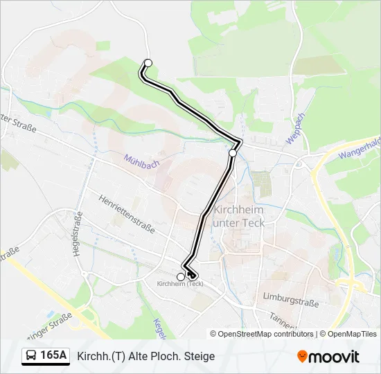 165A Bus Line Map