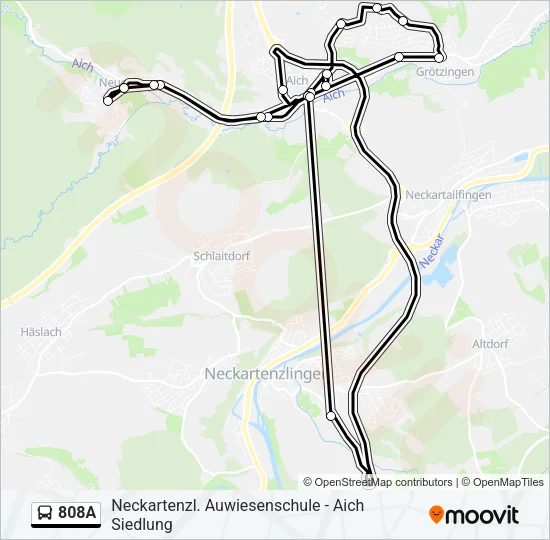 808A Bus Line Map