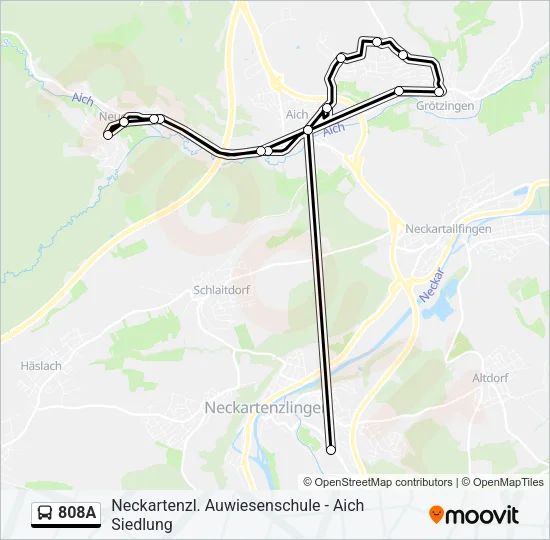 808A Bus Line Map