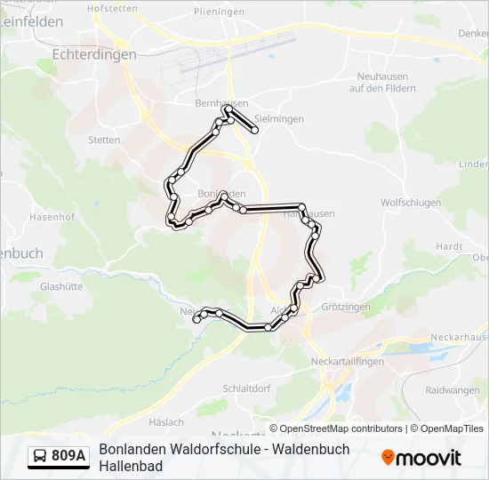 809A Bus Line Map