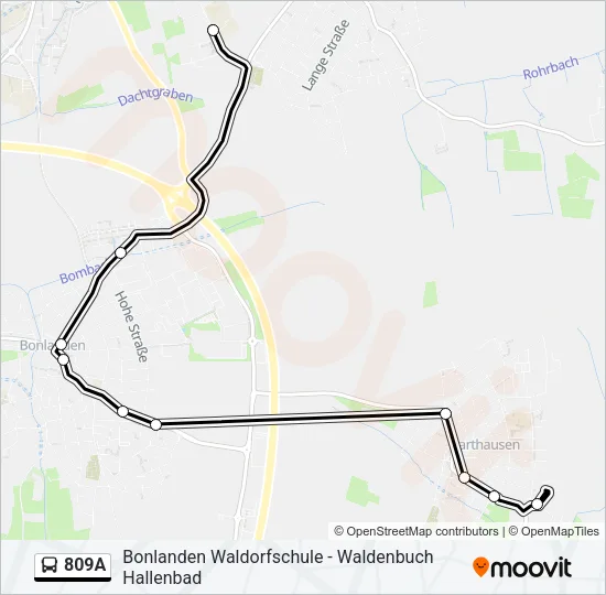 809A Bus Line Map