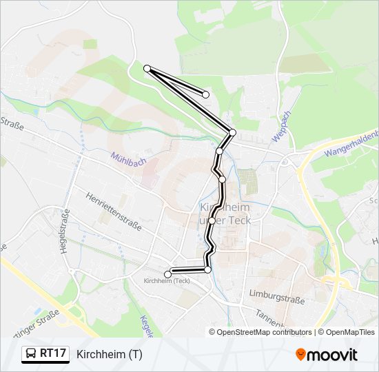 Автобус RT17: карта маршрута