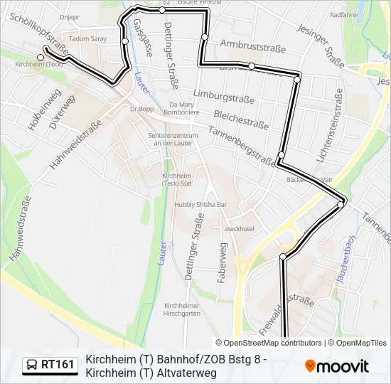 RT161 Bus Line Map