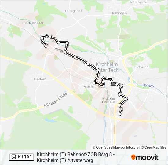 RT161 Bus Line Map