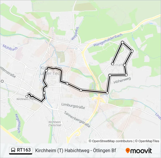RT163 Bus Line Map