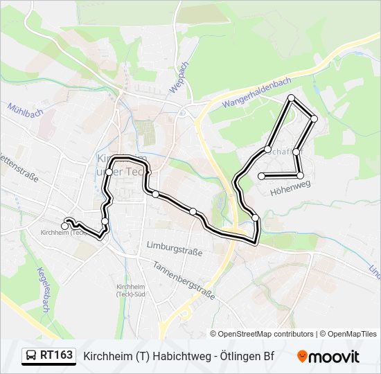 Автобус RT163: карта маршрута