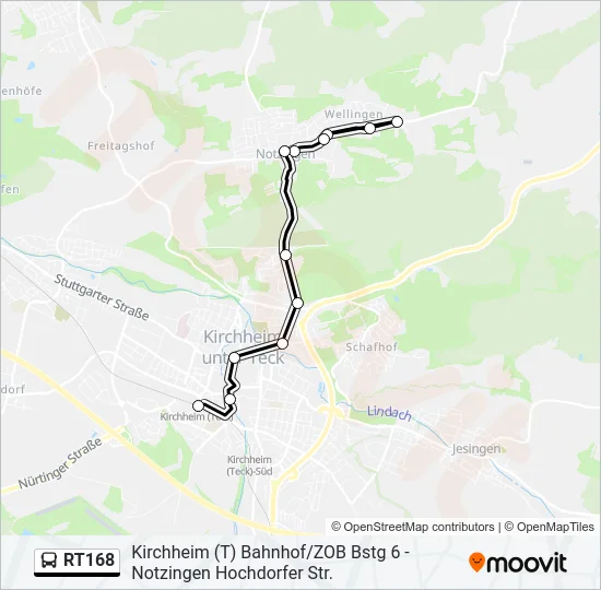RT168 Bus Line Map