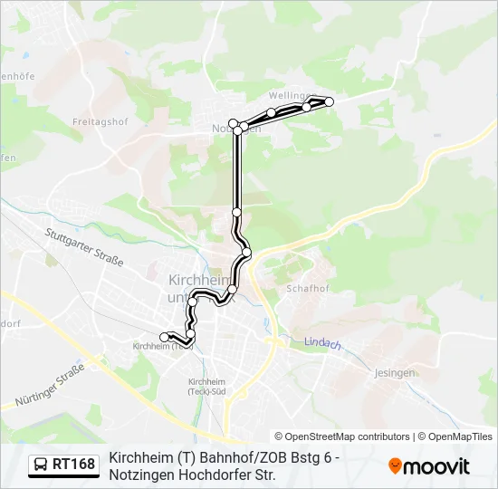 RT168 Bus Line Map