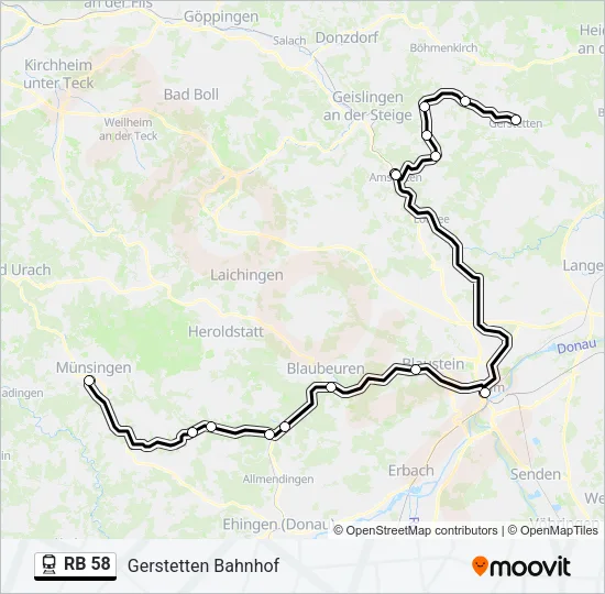 RB 58 Train Line Map