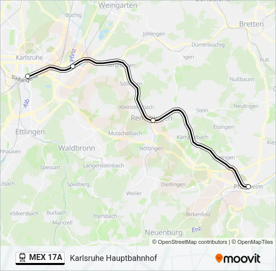 MEX 17A Train Line Map