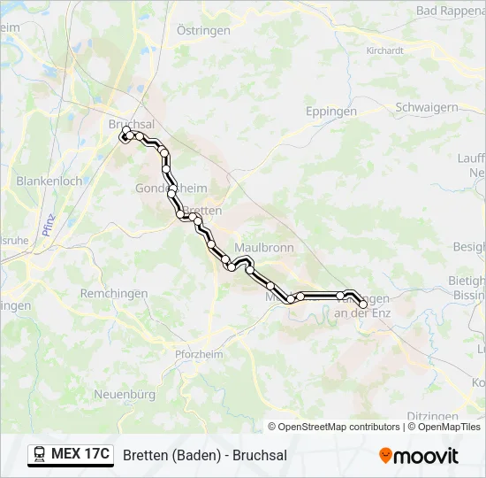 MEX 17C Train Line Map
