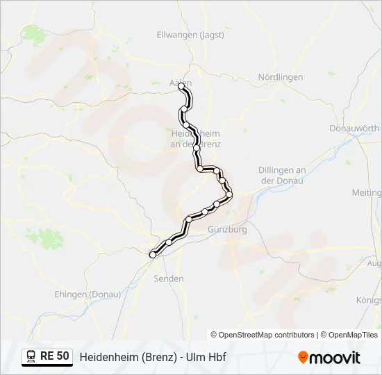 RE 50 Train Line Map